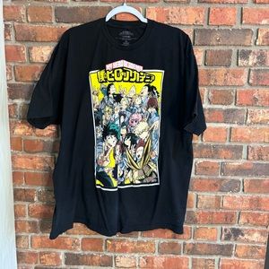 My Hero Academia mens anime short sleeve t-shirt black 2XL